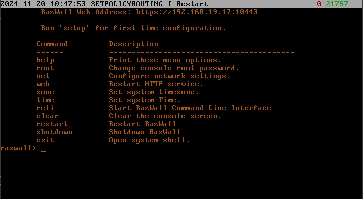 Terminal Menu